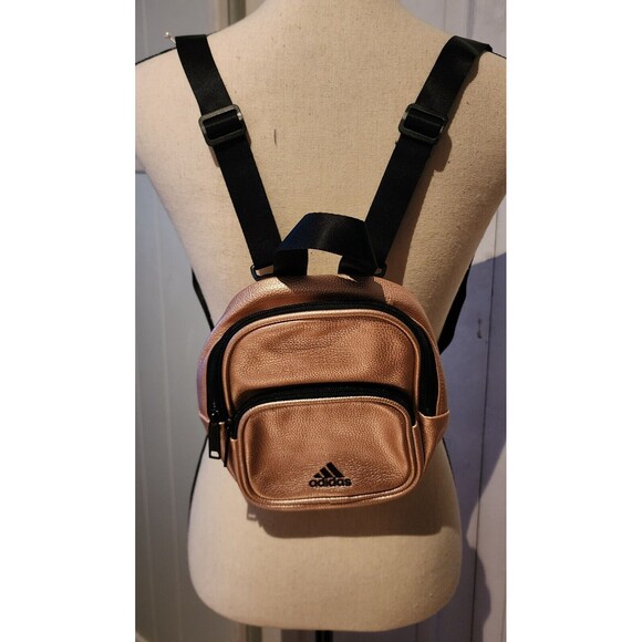 ADIDAS x Zoe Saldana Collection Rose Gold Leather Mini Backpack Style 5151468 - Picture 2 of 11